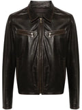 Prada leather shirt jacket