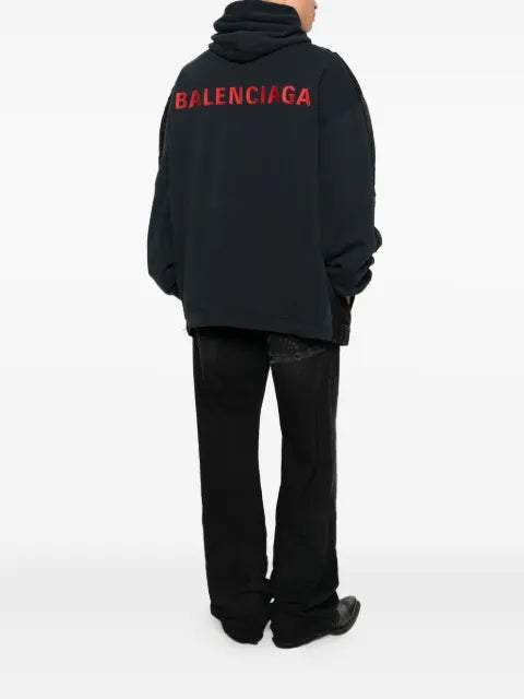 Balenciaga logo-embroidered hooded jacket