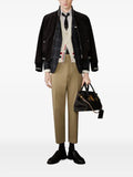Thom Browne calf suede rib knit bomber jacket