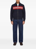 Song For The Mute striped ribbed-knit zip-up cardigan