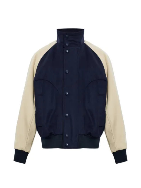 Balmain logo-embroidered colour-block bomber jacket