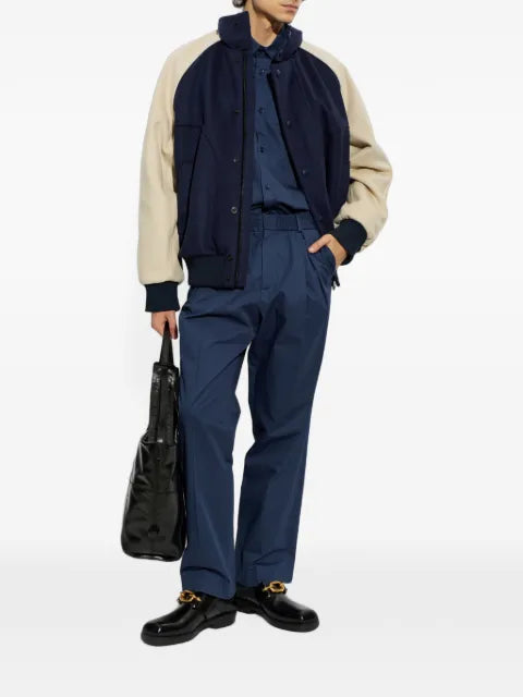 Balmain logo-embroidered colour-block bomber jacket