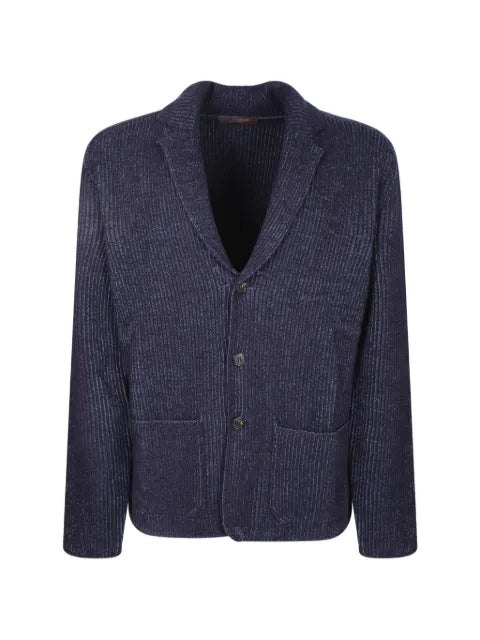 Zanone ribbed-knit shawl-collar cardigan