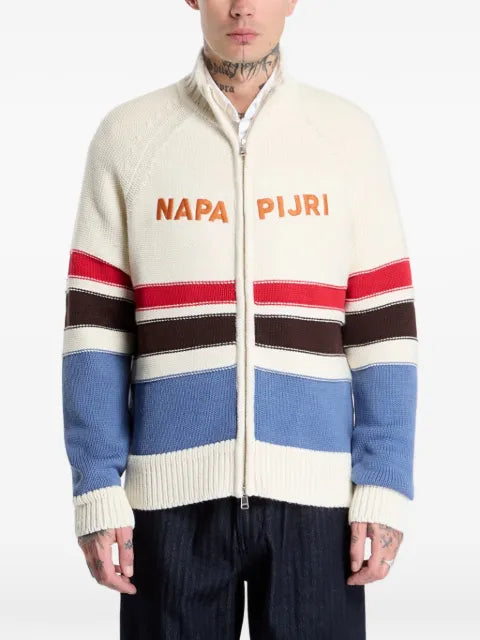 Napapijri Aldar logo-embroidered striped sweater