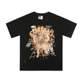Cactus Jack x Sp5der Orange Web Graphic Black Short Sleeve T-Shirt