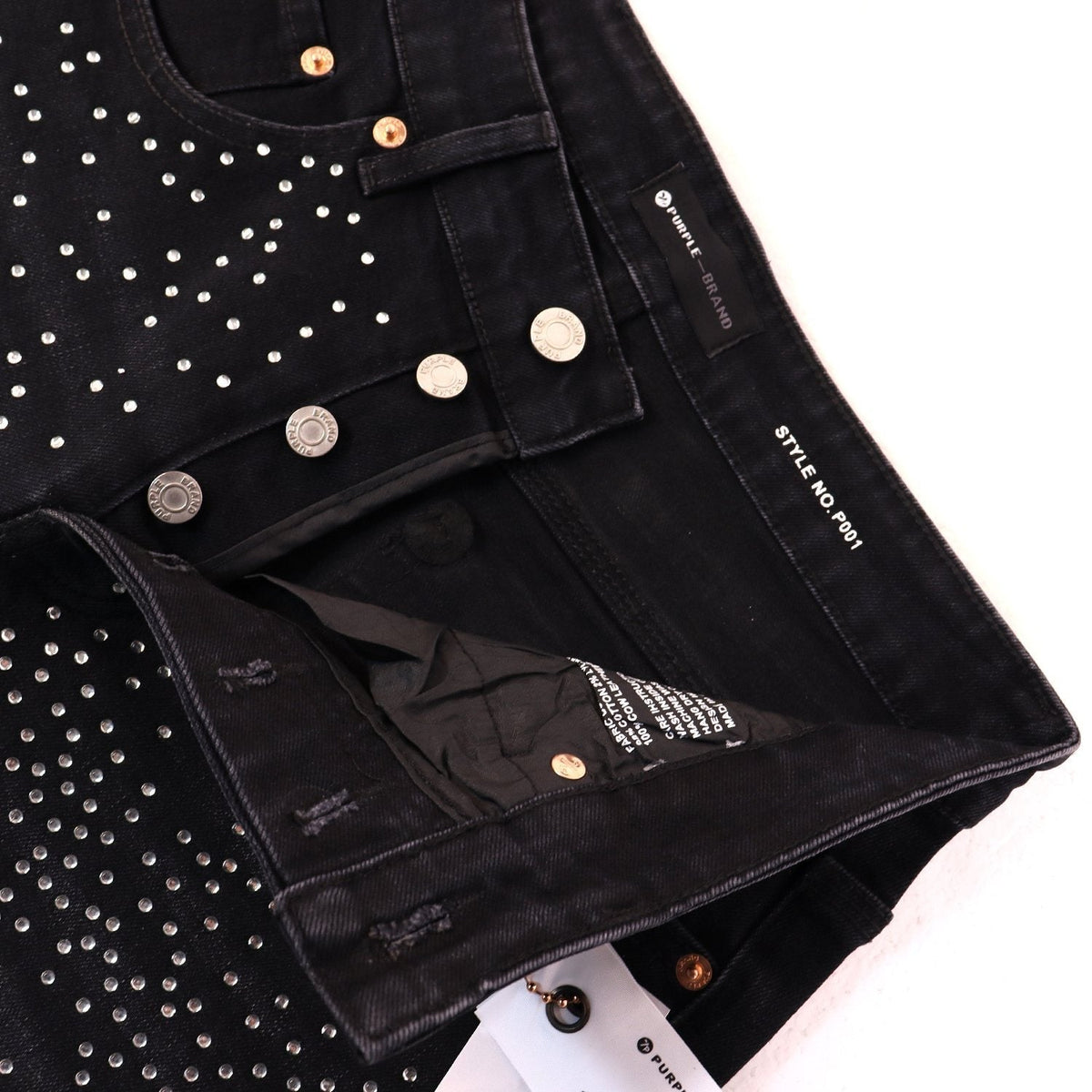 PURPLE Rhinestone Bow Cross Denim Shorts