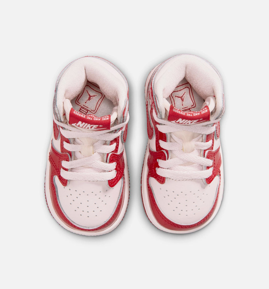 Air Jordan 1 Retro High OG Nails And Grails Infant/Toddler Shoes - University Red x Metallic Silver