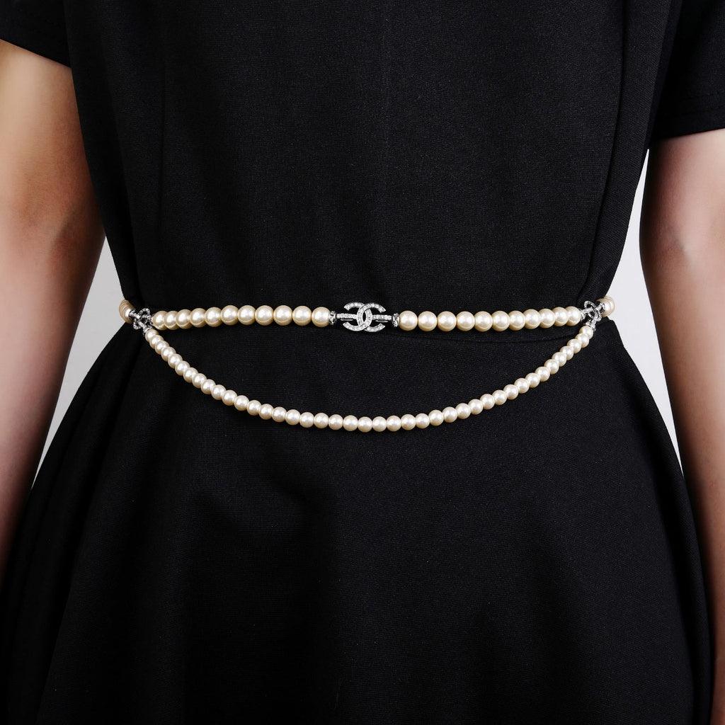 CHANEL 25S CHAIN BELT WITH PEARL STYLE 1 608643