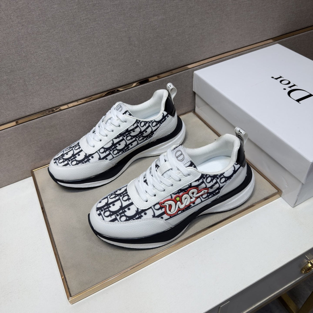 Dior Patterned Low-Top Men's Sneakers