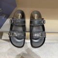 Dior Two-Strap Buckle Slide Sandals