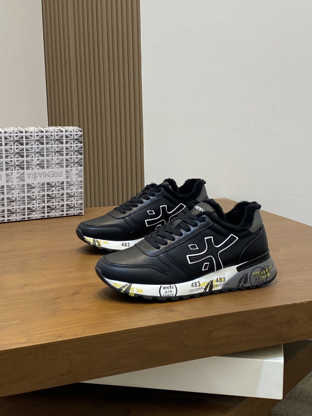 Premiata Graphic Side Lace-Up Sneakers