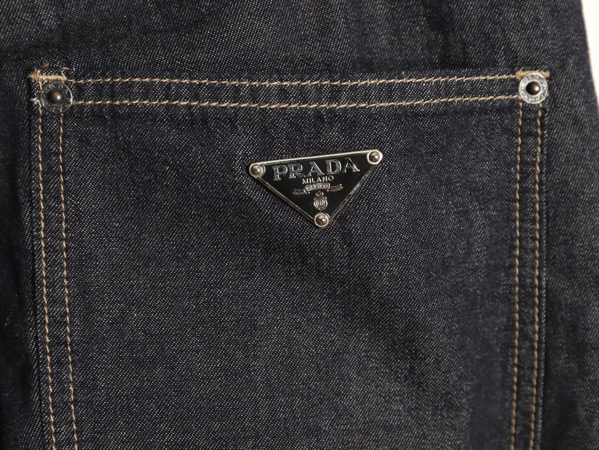 Prada PRD Rear-Pocket Triangle Detail Jeans - Dark Charcoal