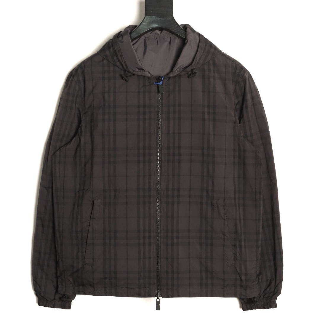 Burberry Reversible Check Hooded Jacket - Black and Charcoal