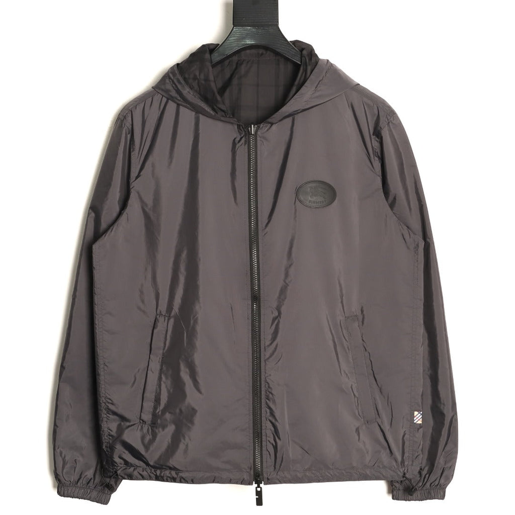 Burberry Reversible Check Hooded Jacket - Black and Charcoal