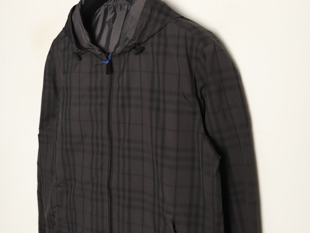 Burberry Reversible Check Hooded Jacket - Black and Charcoal